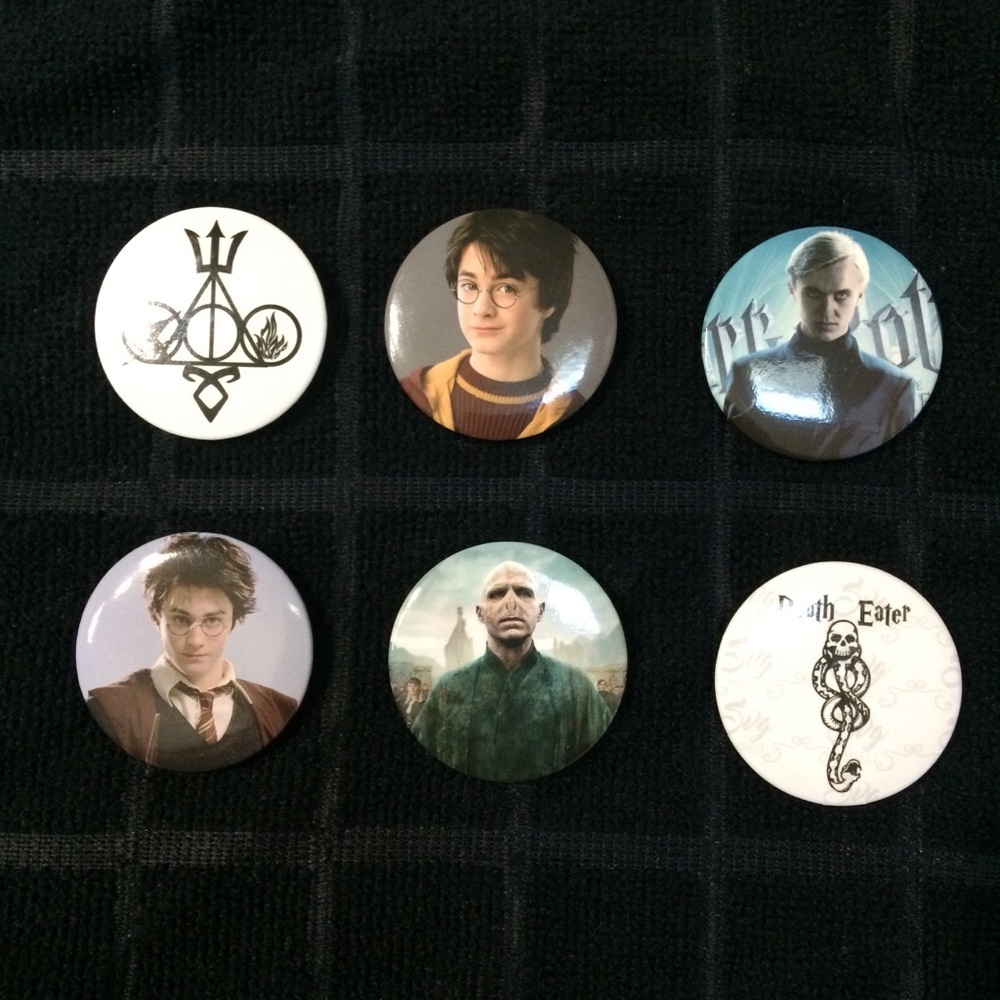 Harry Potter Set Of 6 Collectible Button Pins